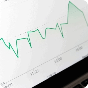 data graph showing chart rise and fall