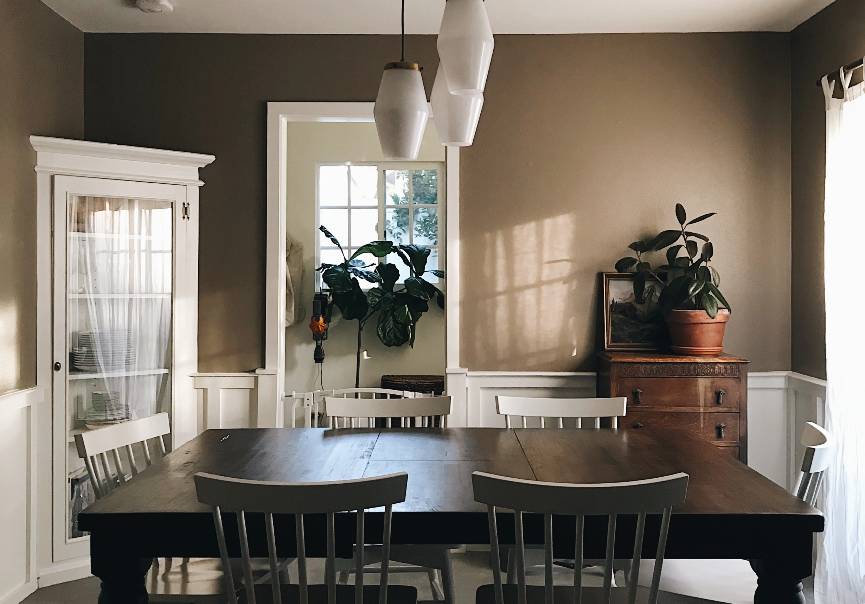 nice dining room in the afternoon with wooden tone